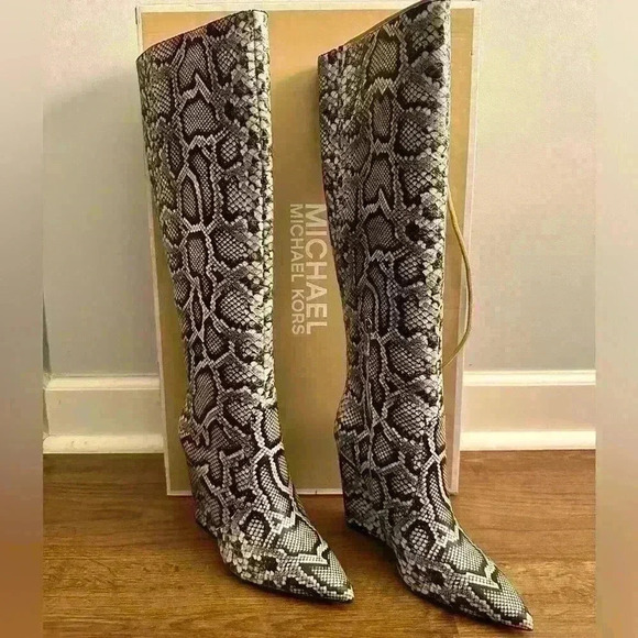 Michael Kors Shoes - Michael Kors Snake skin knee high boots